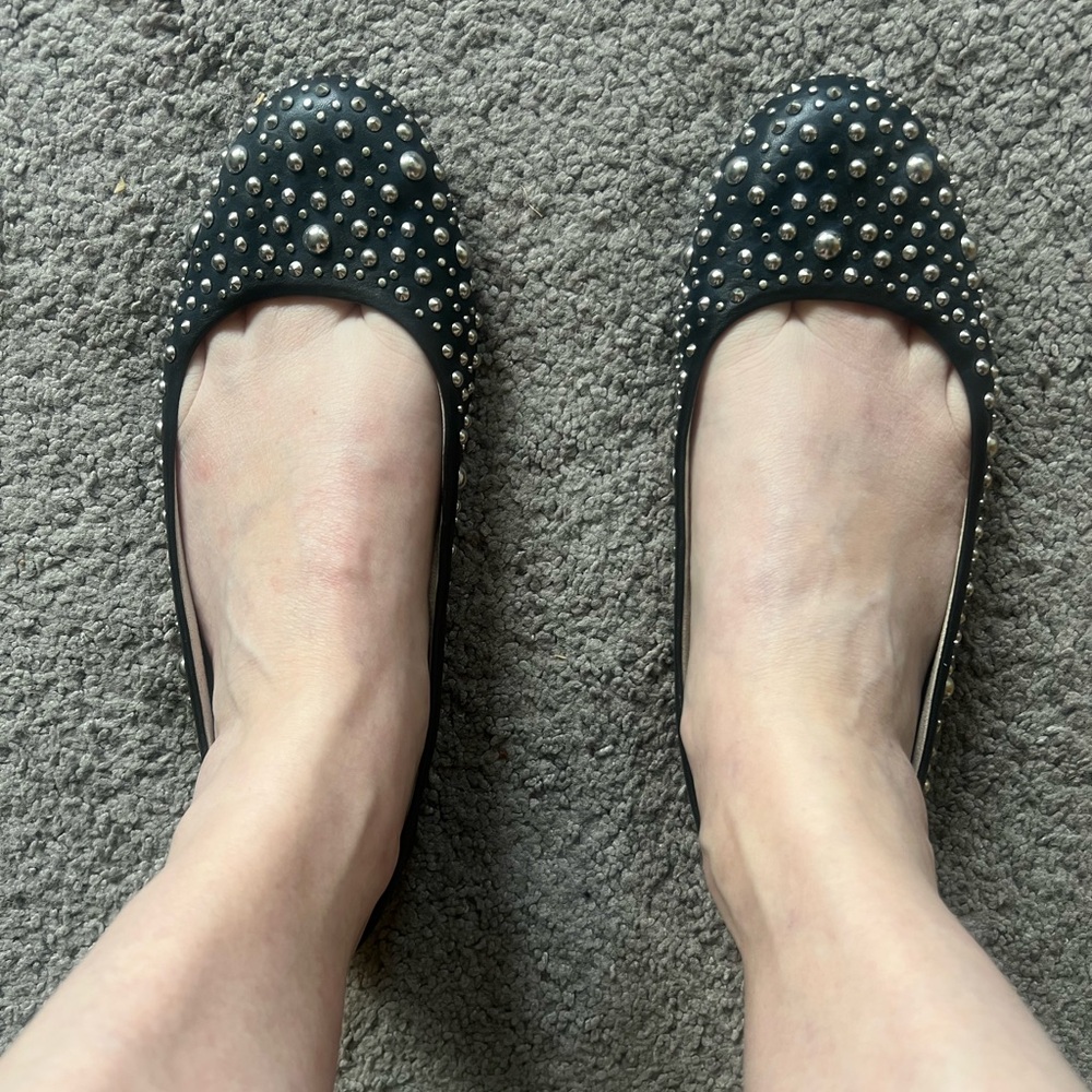 Sam Edelman Studded Black Flats - Picture 3 of 6
